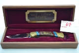 Dave Yellowhorse Buck Custom Folding Knife; Hand Made by Navajo Artist; 3