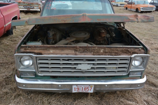 1975 Chevrolet Cheyenne 10 Pickup w/V8 Engine, PS, and PB; Missing AC Compressor