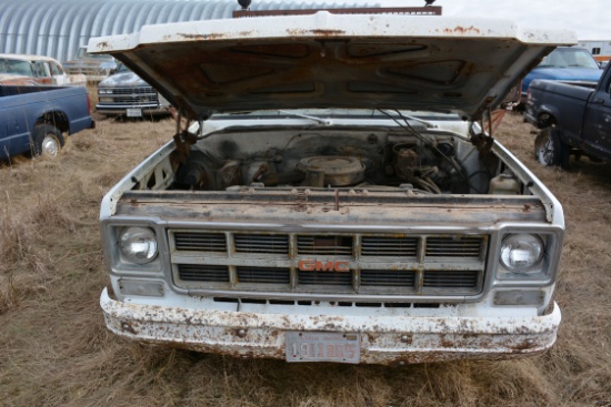 1977 GMC Sierra 35 One Ton Truck w/4-Speed Transmission, 454 Big Block Engine, and Utility Bed