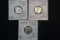 3 - Silver Dimes including 1955, 1957, and 1960-D ; Unc.; 3xBID