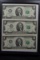 Group of 3 - 2017-A Two Dollar Bills C.U. Consecutive w/Low SN; $6 Face Value