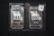 2 - Missouri State 1/2 oz. Silver Bars; 2xBID