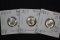 Group of 3 90% Silver Dimes including 1955, 1957, and 1960-D; BU
