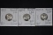 Group of 3 - 90% Silver Dimes including 1955, 1957, 1960-D; BU