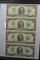 Group of 4 - 2017-A Consecutive Two Dollar Bills; CU