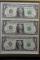 Group of 3 - Consecutive One Dollar Star Federal Reserve Notes; CU