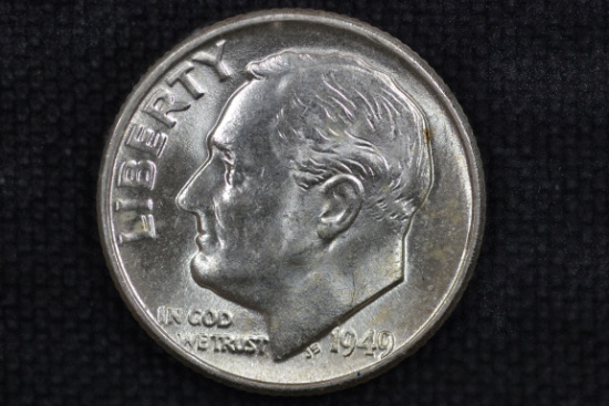 1949 Dime 90% Silver; BU