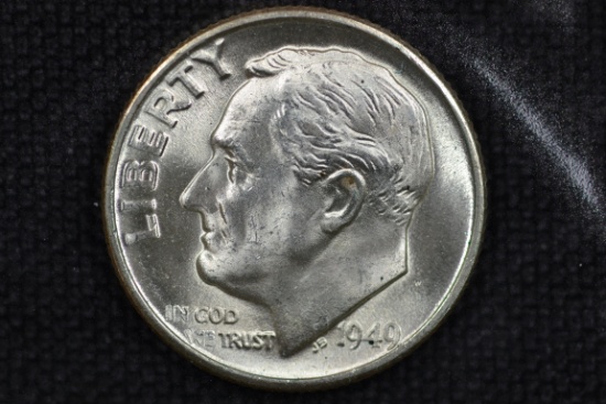 1949-D Dime 90% Silver; BU