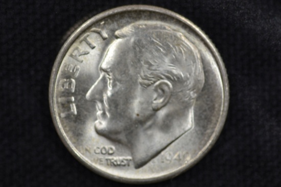 1949-S Dime 90% Silver; BU