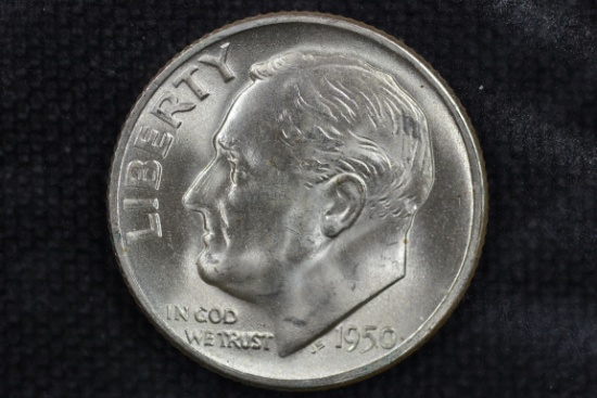 1950-S Dime 90% Silver; BU