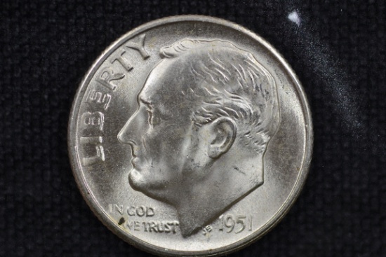 1951-S Dime 90% Silver; BU