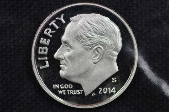2014-S Dime Silver Proof; Gem+ D-Cam