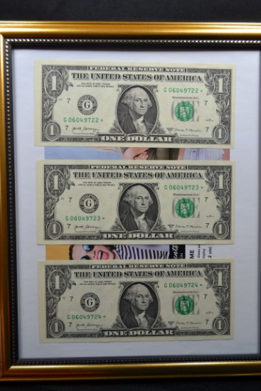 Group of 3 - Consecutive 2017 Two Dollar Star Notes; Crisp