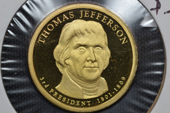 2007-S Jefferson One Dollar Proof; Gem+ D-Cam