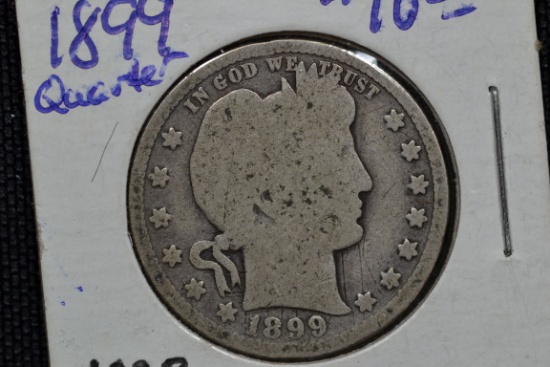 1899 Barber 90% Silver Quarter