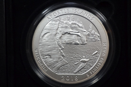 2018-P Burnished America the Beautiful Apostle Islands National Lakeshore, WI, 5 oz. Troy; Low Minta