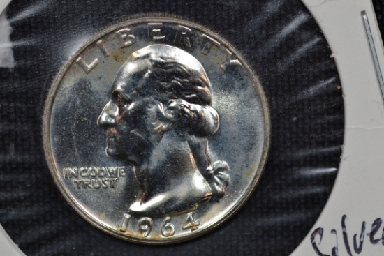 1964 Quarter Silver Proof; Gem++
