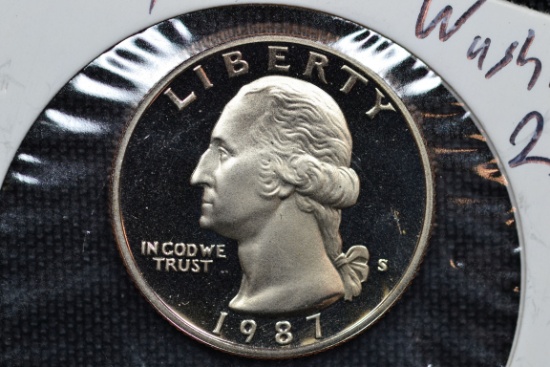 1987-S Quarter Proof; Gem+ Cameo