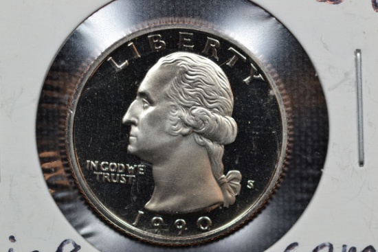 1990-S Quarter Proof; Gem+ Cameo