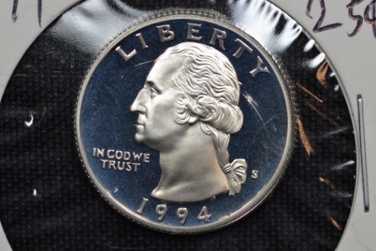 1994-S Quarter Silver Proof; Gem+ Cameo