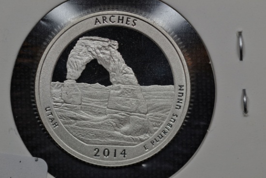 2014-S Quarter Silver Proof; Gem+ D-Cam