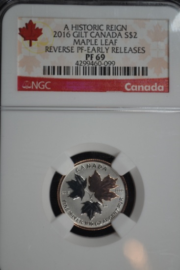 2016 Two Dollar Gilt Reverse Proof-69 NGC Early Releases Silver