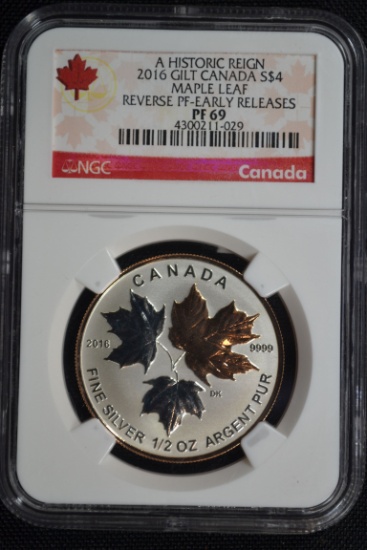 2016 Four Dollar Gilt Reverse Proof-69 NGC Early Releases Silver