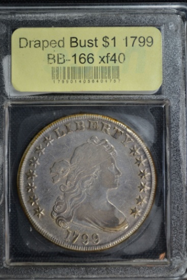 1799 Draped Bust One Dollar 13 Star Reverse; BB-166 XF-40