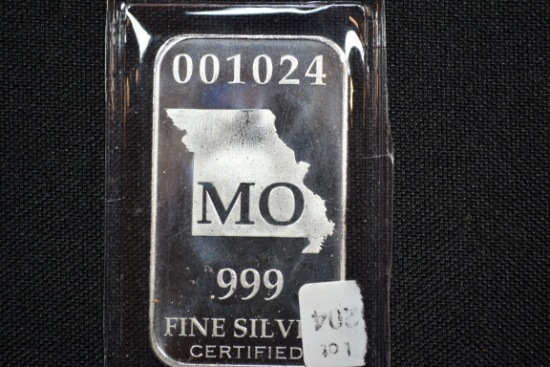 Missouri State 1/2 Oz. Silver Bar; .999 Fine