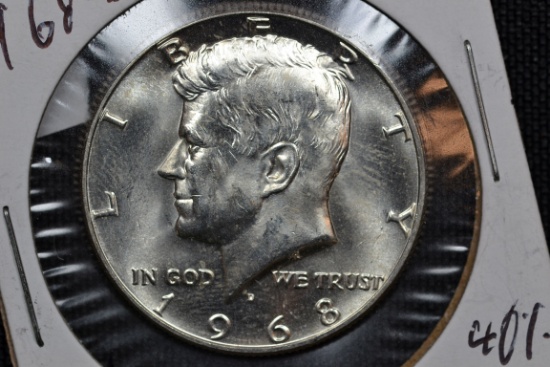 1968-D Kennedy Half Dollar; BU Unc.