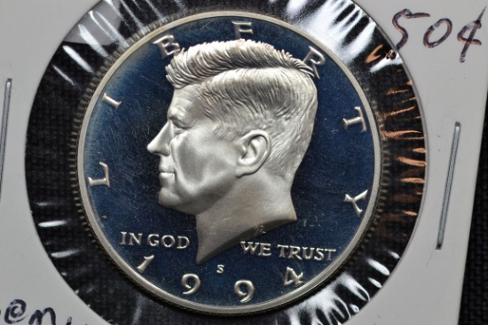 1994-S Kennedy Half Dollar Silver Proof; Gem+ D-Cam