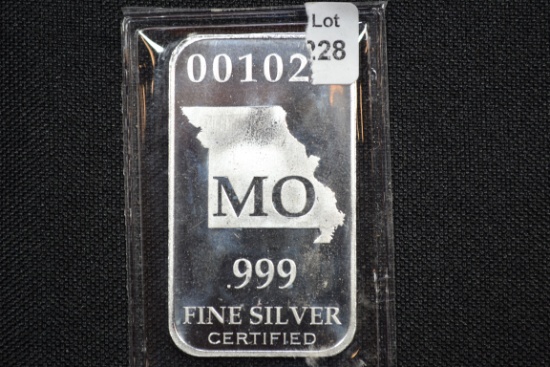 Missouri State 1/2 Oz. Silver Bar; .999 Fine