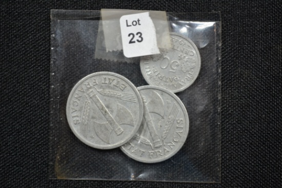 1943 France One Franc And One Half Franc