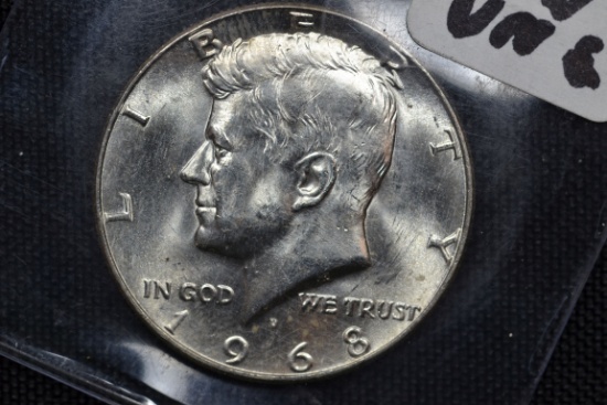 1968-D Kennedy Half Dollar; BU Unc.