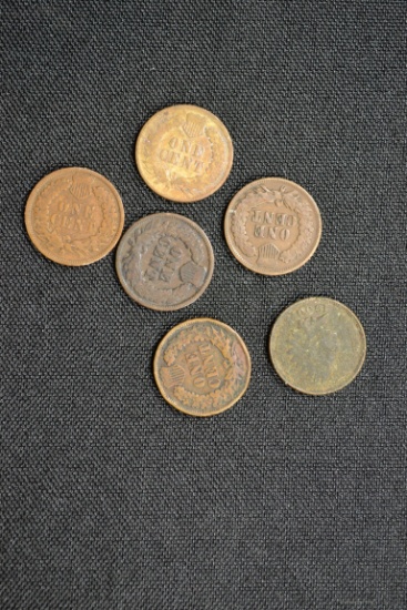 Group of 6 - Indian Head Cents 1900-1905