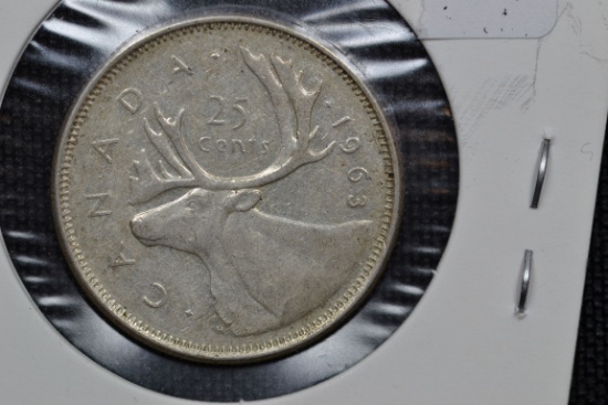 1963 Canada 80% Silver Quarter