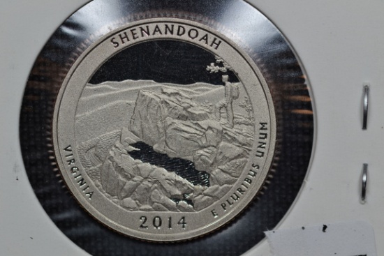 2014 Shenandoah Quarter Proof; Gem+ D-Cam