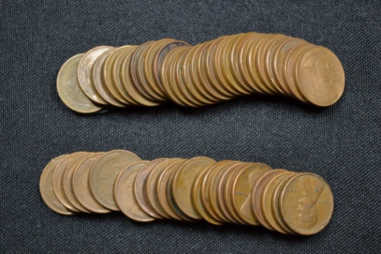 1 Lot of 50 Wheat Pennies