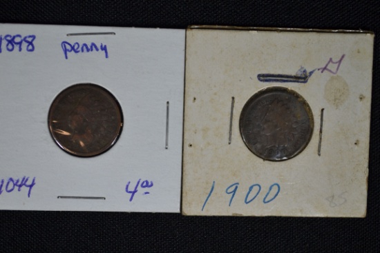 Pair of Indian Head Cents including 1898 and 1900