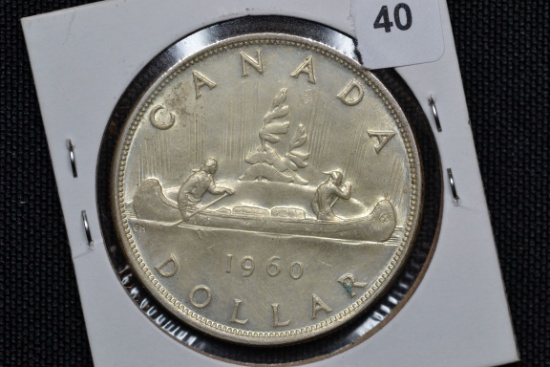 1960 Canada Silver Dollar; A.U.