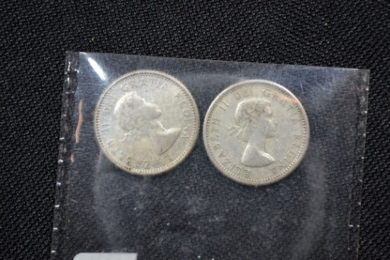 1960 and 1964 Canada Silver Dimes