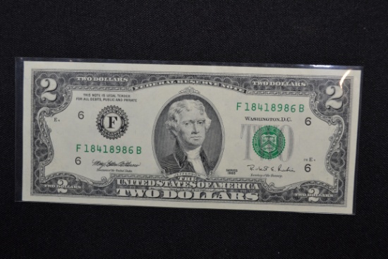 1995 Two Dollar Bill; CU