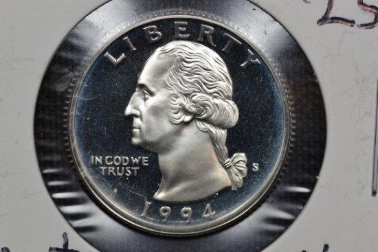 1994-S Quarter Silver Proof; Gem+ Cameo