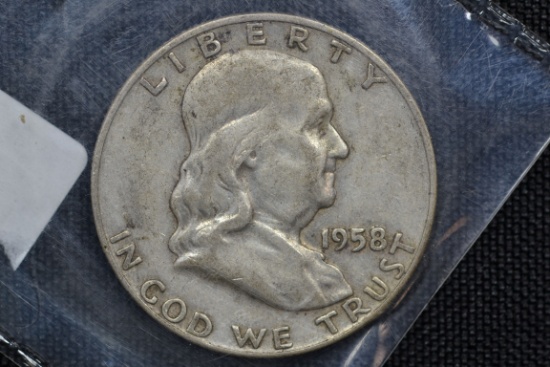 1958 Franklin Silver Half Dollar ; Circ.