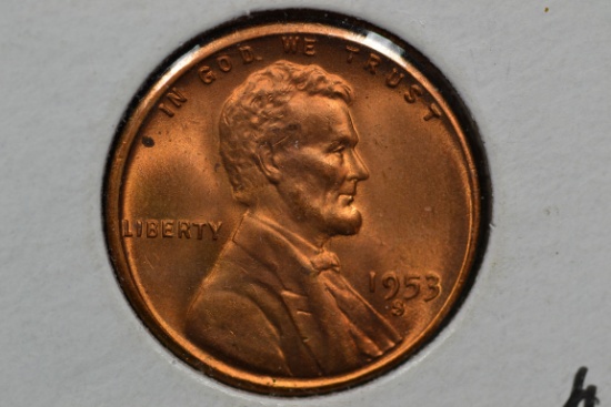 1953-D Wheat Cent; Unc.+ Red