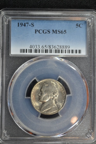 1947-S Nickel; MS-65 PCGS Graded