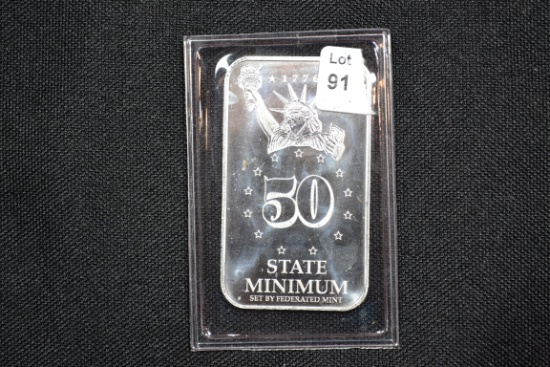 Missouri State 1/2 Oz. Silver Bar; .999 Fine