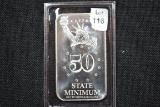 Missouri State 1/2 Oz. Silver Bar; .999 Fine