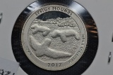 2017-S Effigy Mounds Quarter Silver Proof; Gem+ D-Cam