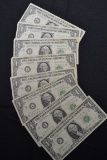Group of 8 - 1963 One Dollar Federal Reserve Notes